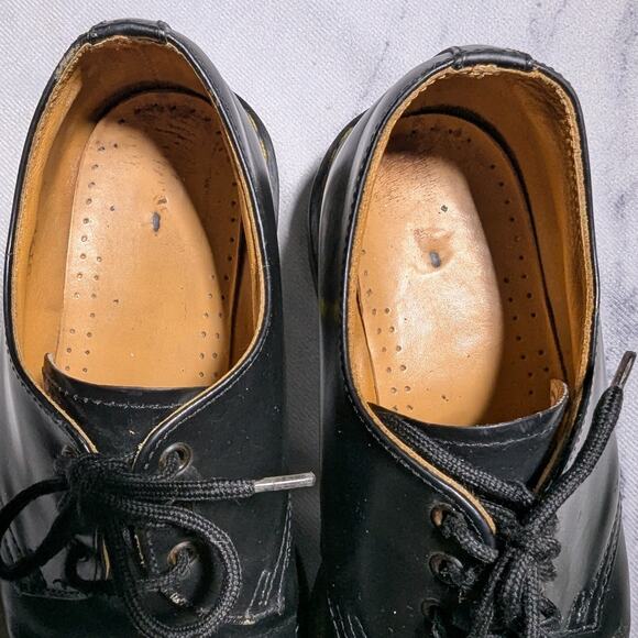 Vtg 1990s Dr. Martens Made in England 1461 Black Leather 3 Eye Oxfords UK 4 US 6 - Picture 5 of 9